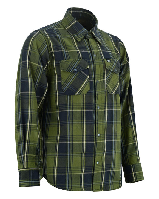 Olive Essence Men's Green Flannel Shirt-Daniel Smart Mfg - Retail