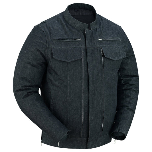 DM915 Men's Rough Rub-Off Raw Finish Denim Jacket