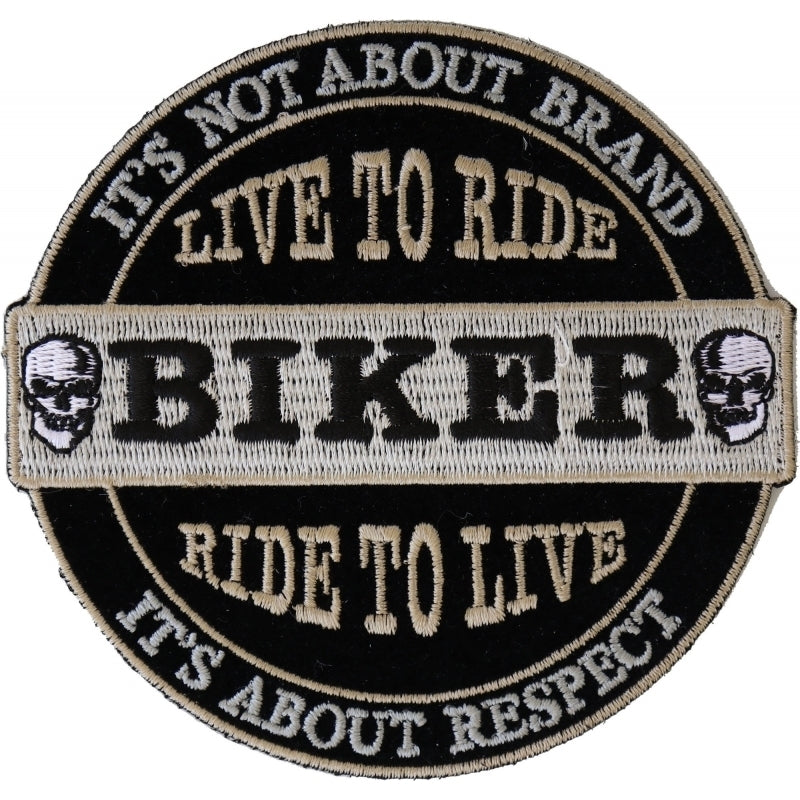 P4634 Its Not About Brand, Its About Respect Biker Patch Small