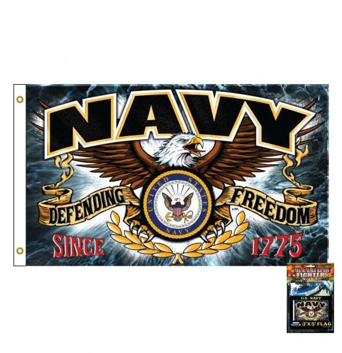 Sdflna Military Defender - Navy 3x5 Flag