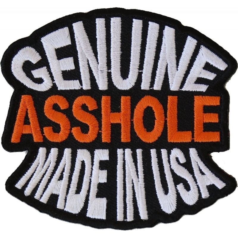 P1387 Genuine Asshole Made In USA Funny Naughty Iron on Patch-Daniel Smart Mfg - Retail