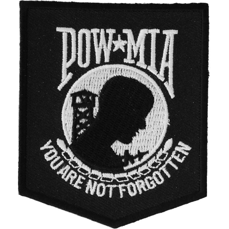 P2018 POW MIA Patch Black White-Daniel Smart Mfg - Retail