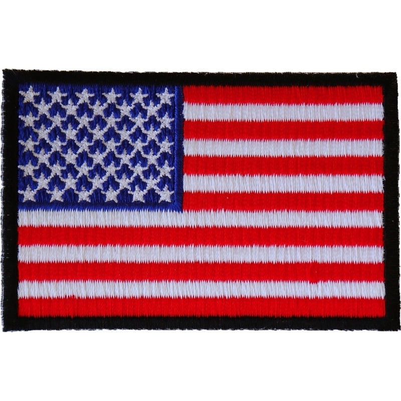P2046B American Flag Patch with Black Borders-Patches-Daniel Smart Mfg - Retail