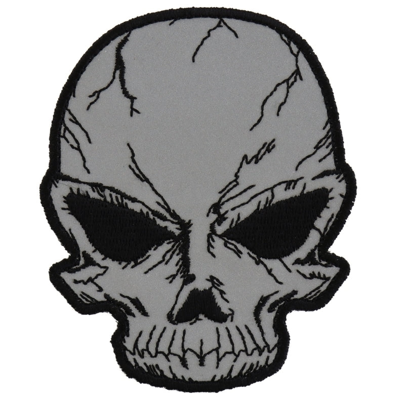 P3169 Reflective Small Cracked Skull Patch-Daniel Smart Mfg - Retail