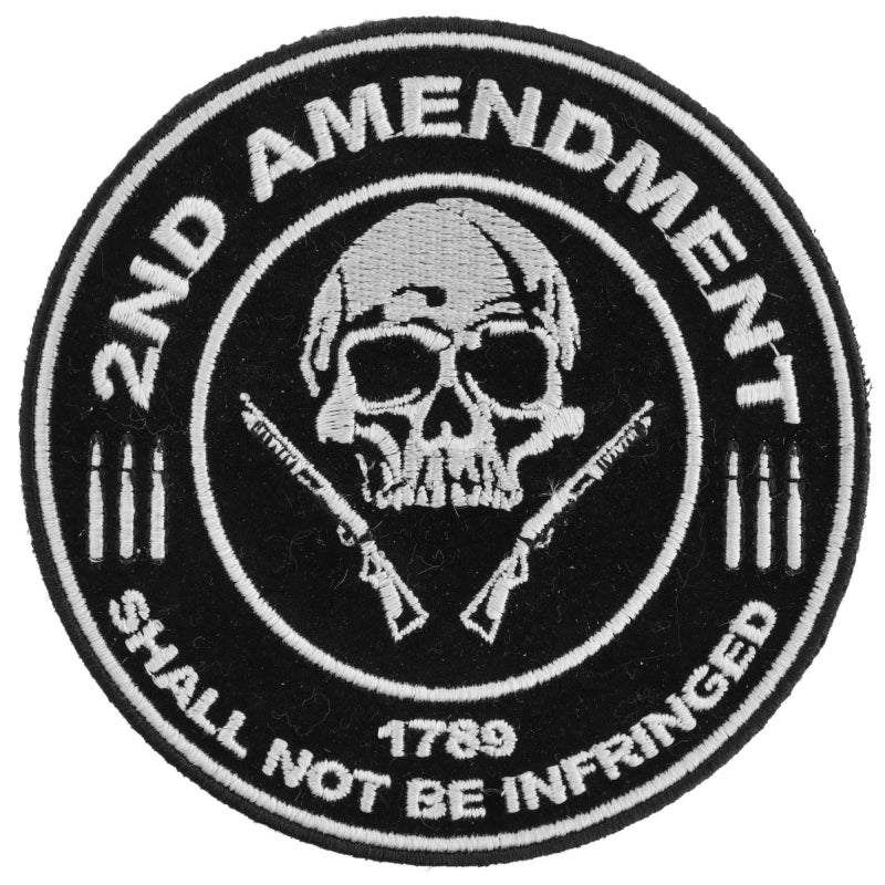 P3565 2nd Amendment Shall Not Be Infringed Skull 1789 Small Patch-Daniel Smart Mfg - Retail