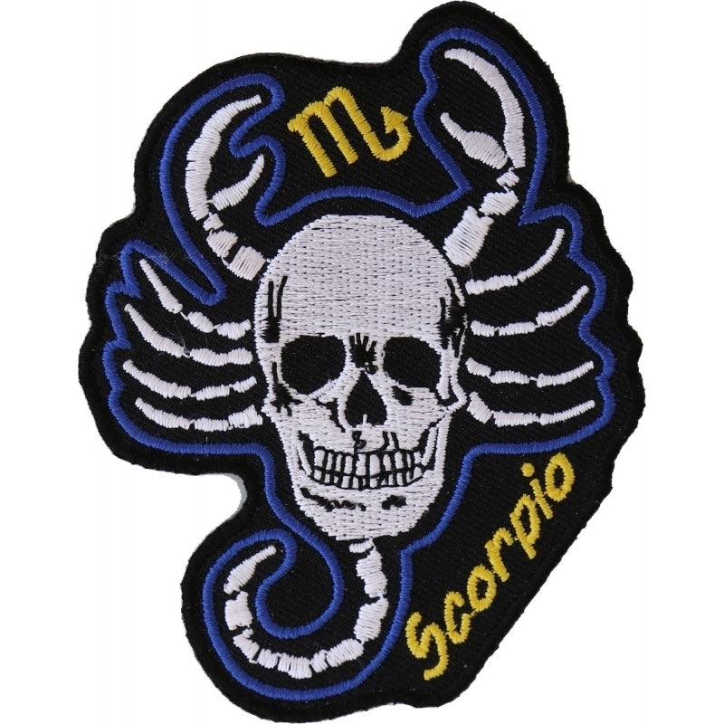 P5471 Scorpio Skull Zodiac Sign Patch-Daniel Smart Mfg - Retail