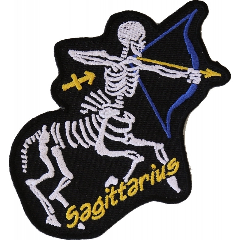 P5472 Sagittarius Skull Zodiac Sign Patch-Daniel Smart Mfg - Retail