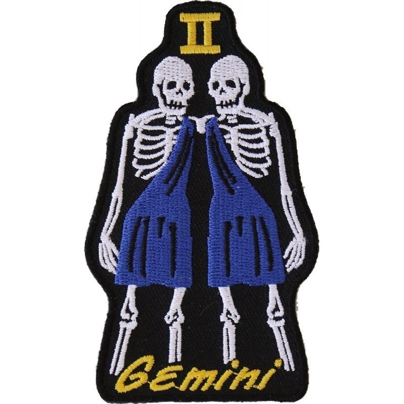 P5476 Gemini Skull Zodiac Sign Patch-Daniel Smart Mfg - Retail