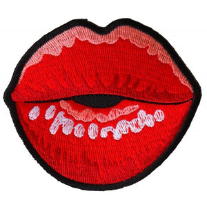 P6327 Kissing Lips Small Iron on Novelty Patch-Patches-Daniel Smart Mfg - Retail