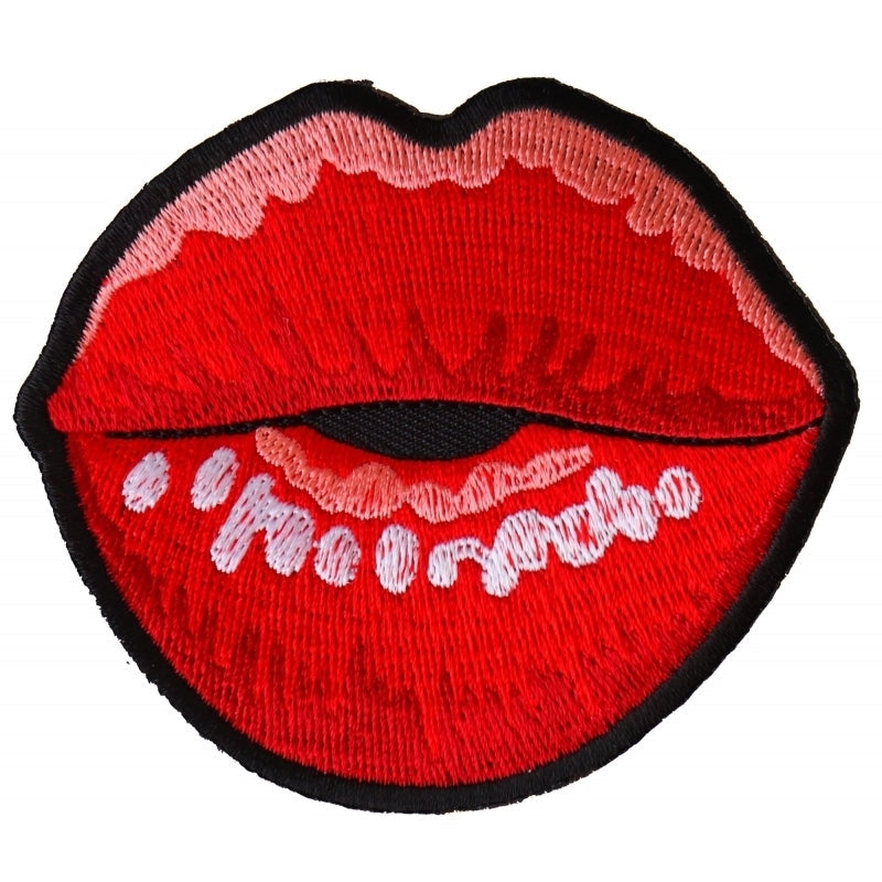 P6327 Kissing Lips Small Iron on Novelty Patch-Daniel Smart Mfg - Retail