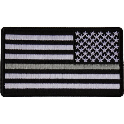 P6678 Reversed Silver Line Corrections Officer American Flag Patch-Patches-Daniel Smart Mfg - Retail