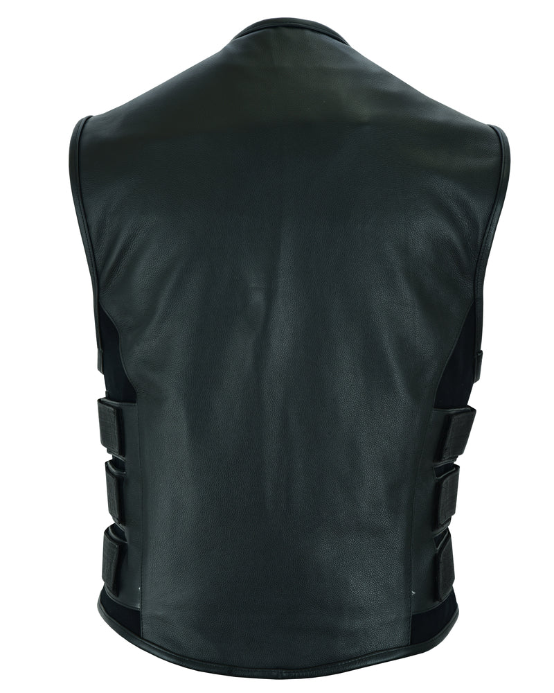 Phantom - Men's Motorcycle Leather Vest-Mens Leather Vests-Daniel Smart Mfg - Retail