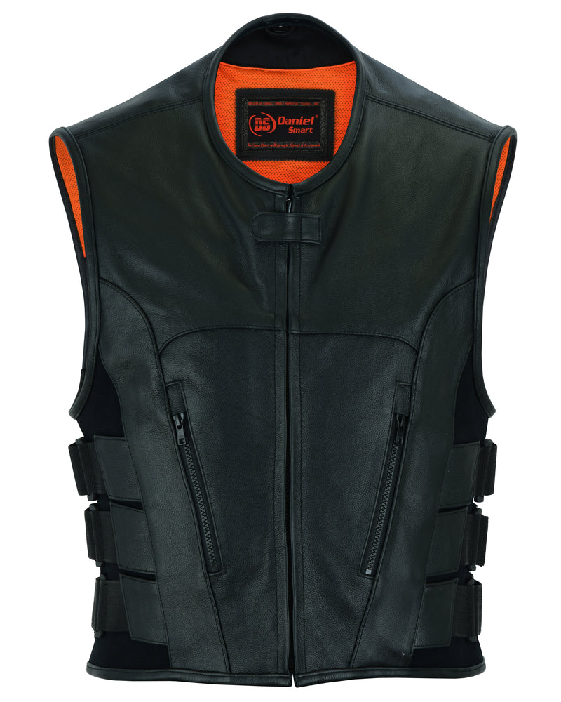 Phantom - Men's Motorcycle Leather Vest-Mens Leather Vests-Daniel Smart Mfg - Retail