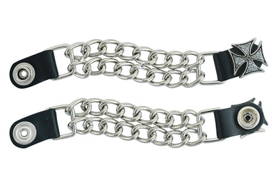 PKV142D Vest Extender - Iron Cross with Silver Glitter-Vest Extenders-Daniel Smart Mfg - Retail