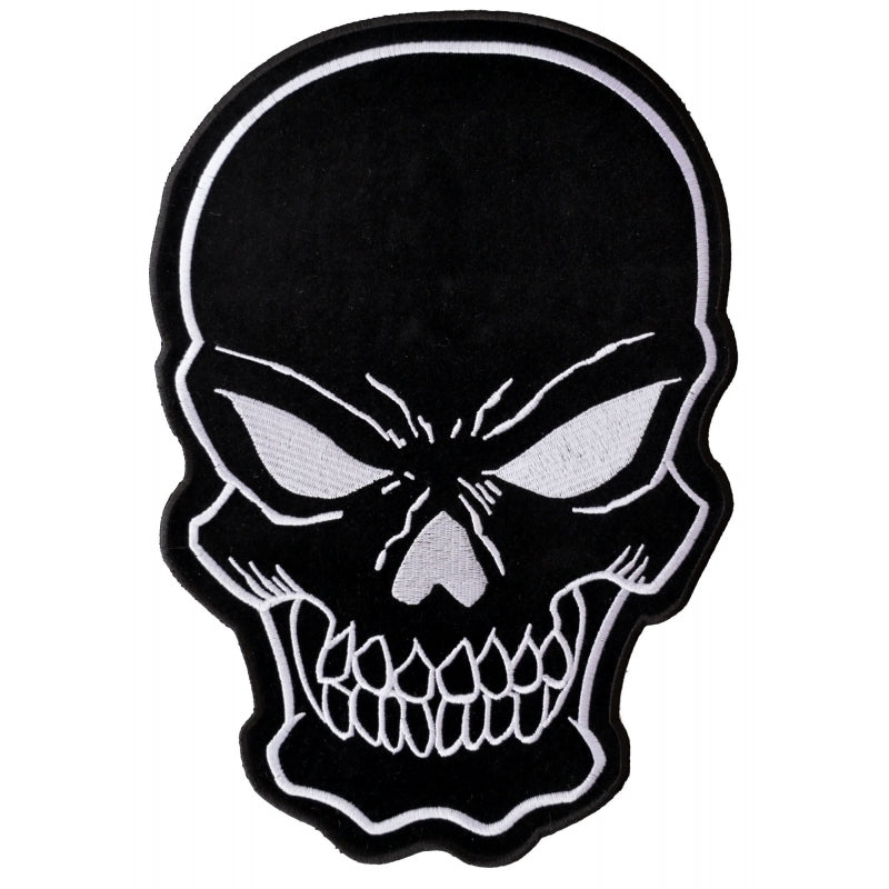 PL3422 Black Skull Embroidered Iron on Patch-Daniel Smart Mfg - Retail