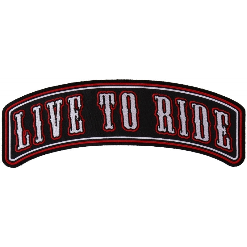 PR2543 Live To Ride Large Rocker Biker Patch-Patches-Daniel Smart Mfg - Retail