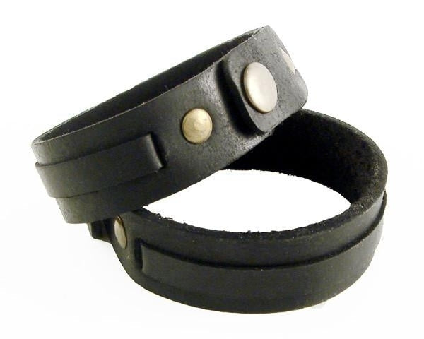 PV3206BLK Black Layered Leather Strap Bracelet-Daniel Smart Mfg - Retail