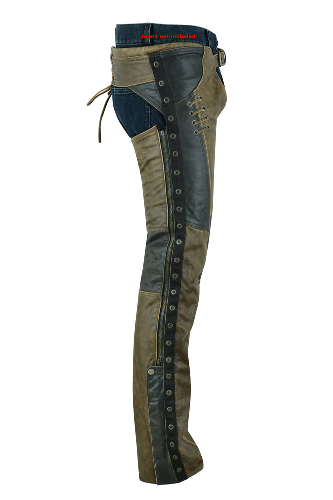 DS498 Women's Stylish Lightweight Hip Set Chaps- Two Tone