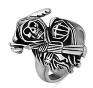 R103 Stainless Steel Reaper Biker Ring-Rings-Daniel Smart Mfg - Retail