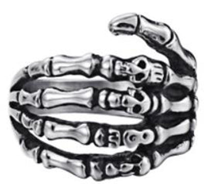 R104 Stainless Steel Skull Fingers Biker Ring-Rings-Daniel Smart Mfg - Retail