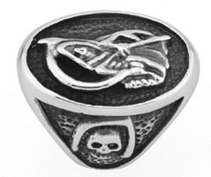 R116 Stainless Steel Dragon Tail Biker Ring-Rings-Daniel Smart Mfg - Retail