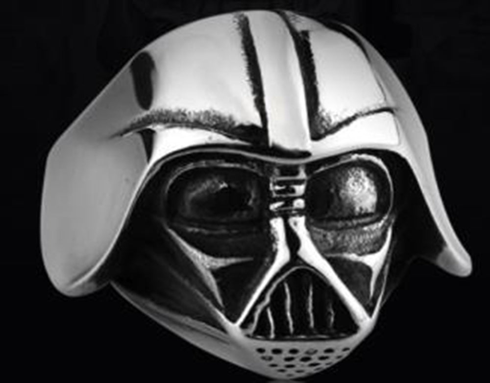 R120 Stainless Steel Star Wars Face Skull Biker Ring-Rings-Daniel Smart Mfg - Retail