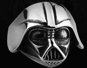 R120 Stainless Steel Star Wars Face Skull Biker Ring-Rings-Daniel Smart Mfg - Retail
