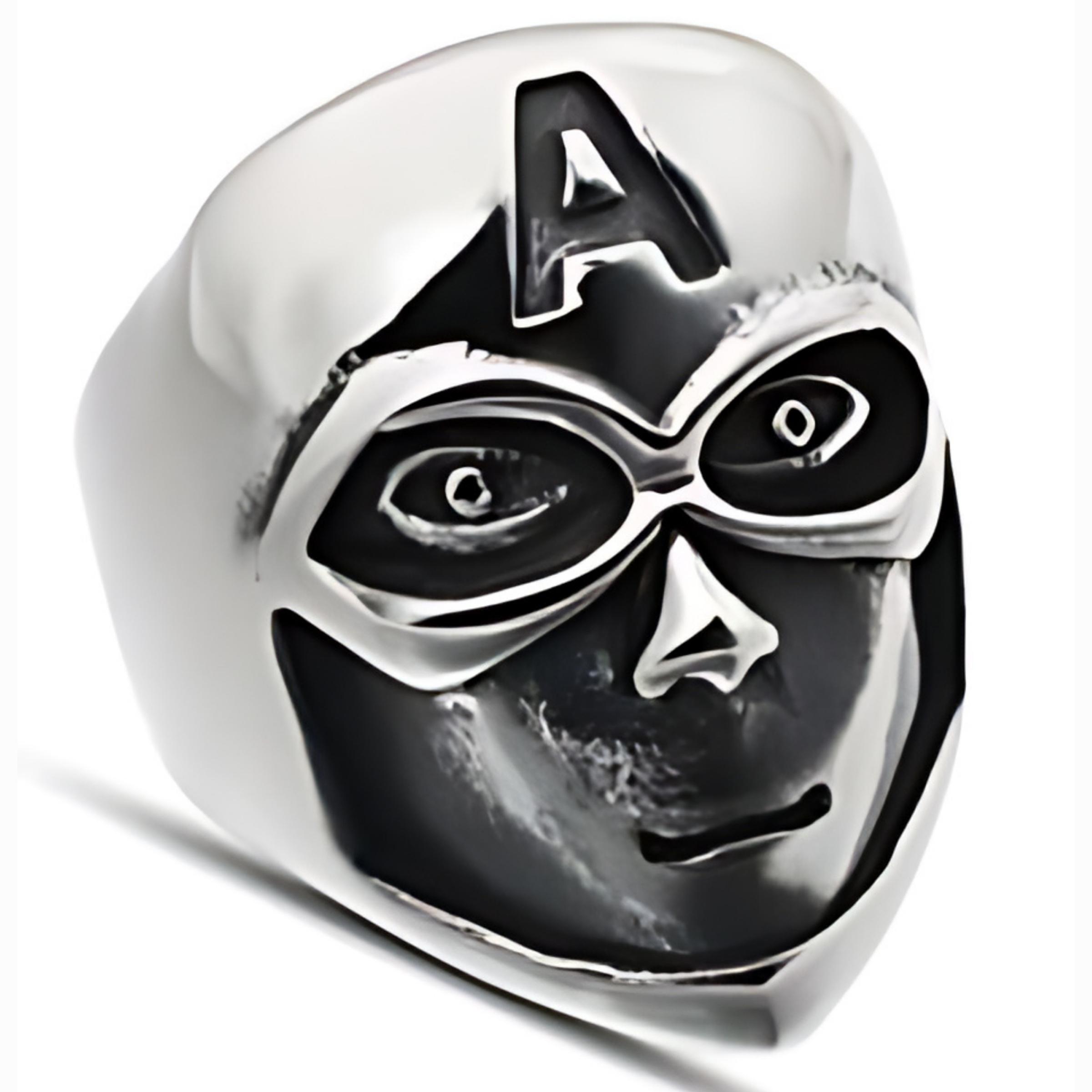 R133 Stainless Steel Hero Skull Biker Ring-Rings-Daniel Smart Mfg - Retail