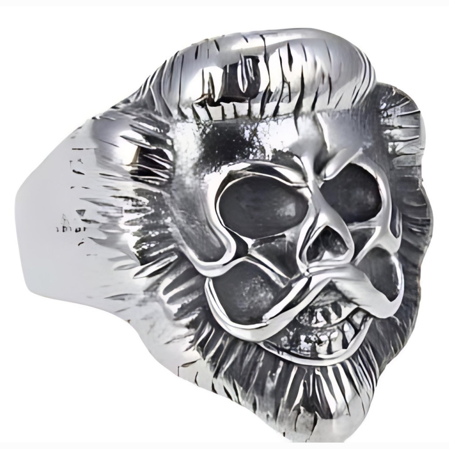 R143 Stainless Steel Lion Face Skull Biker Ring-Daniel Smart Mfg - Retail