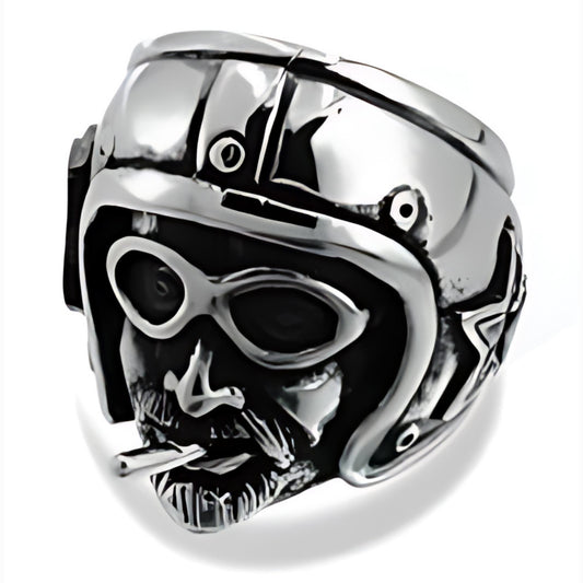 R162 Stainless Steel Ride Pilot Biker Ring-Daniel Smart Mfg - Retail