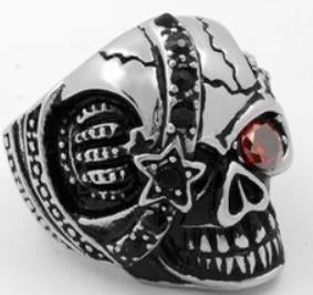 R163 Stainless Steel Pirate Rider Biker Ring-Rings-Daniel Smart Mfg - Retail