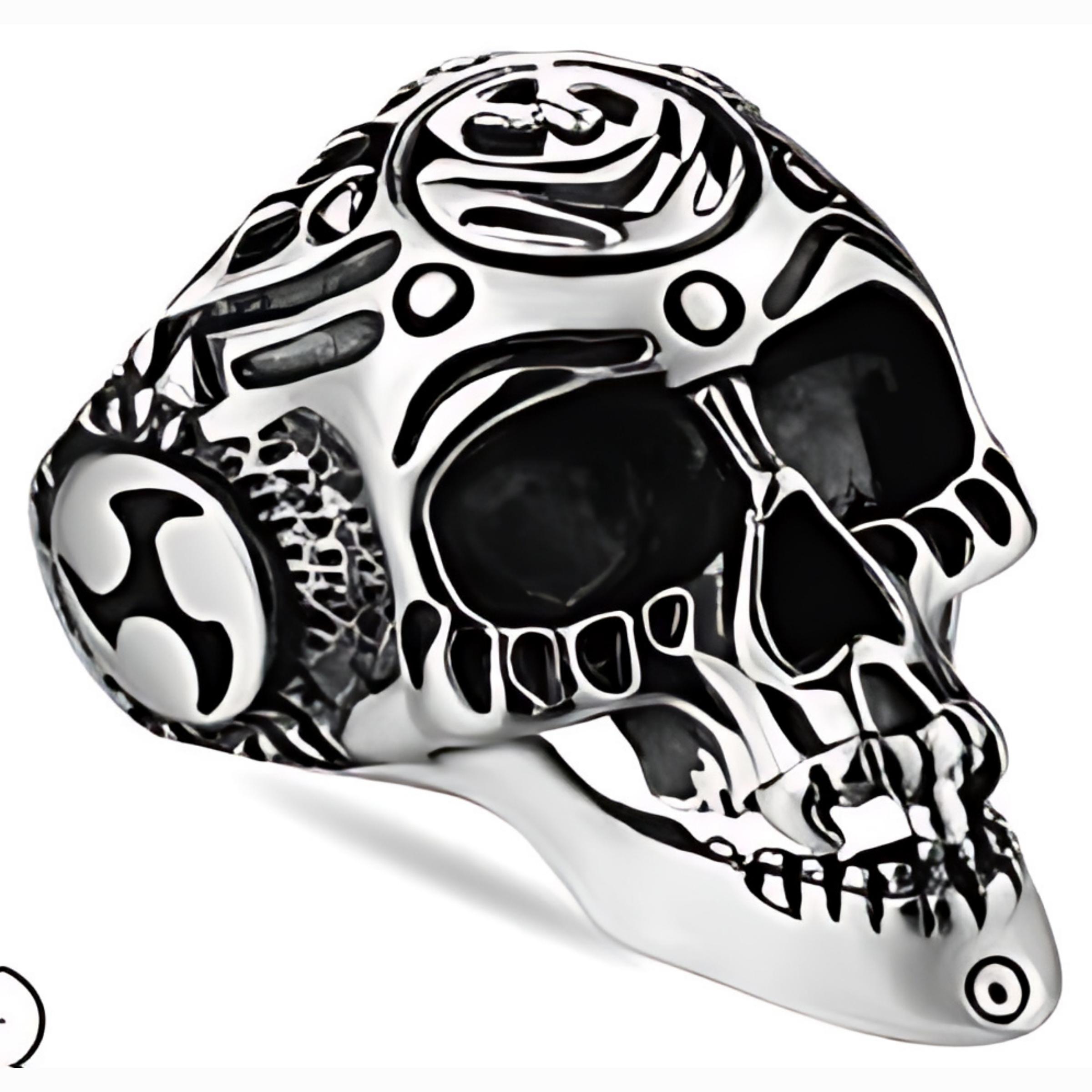 R164 Stainless Steel Laid Back Biker Ring-Rings-Daniel Smart Mfg - Retail