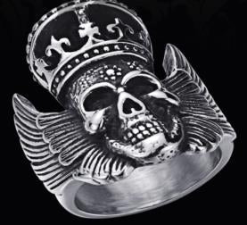 R170 Stainless Steel King Head Biker Ring-Rings-Daniel Smart Mfg - Retail