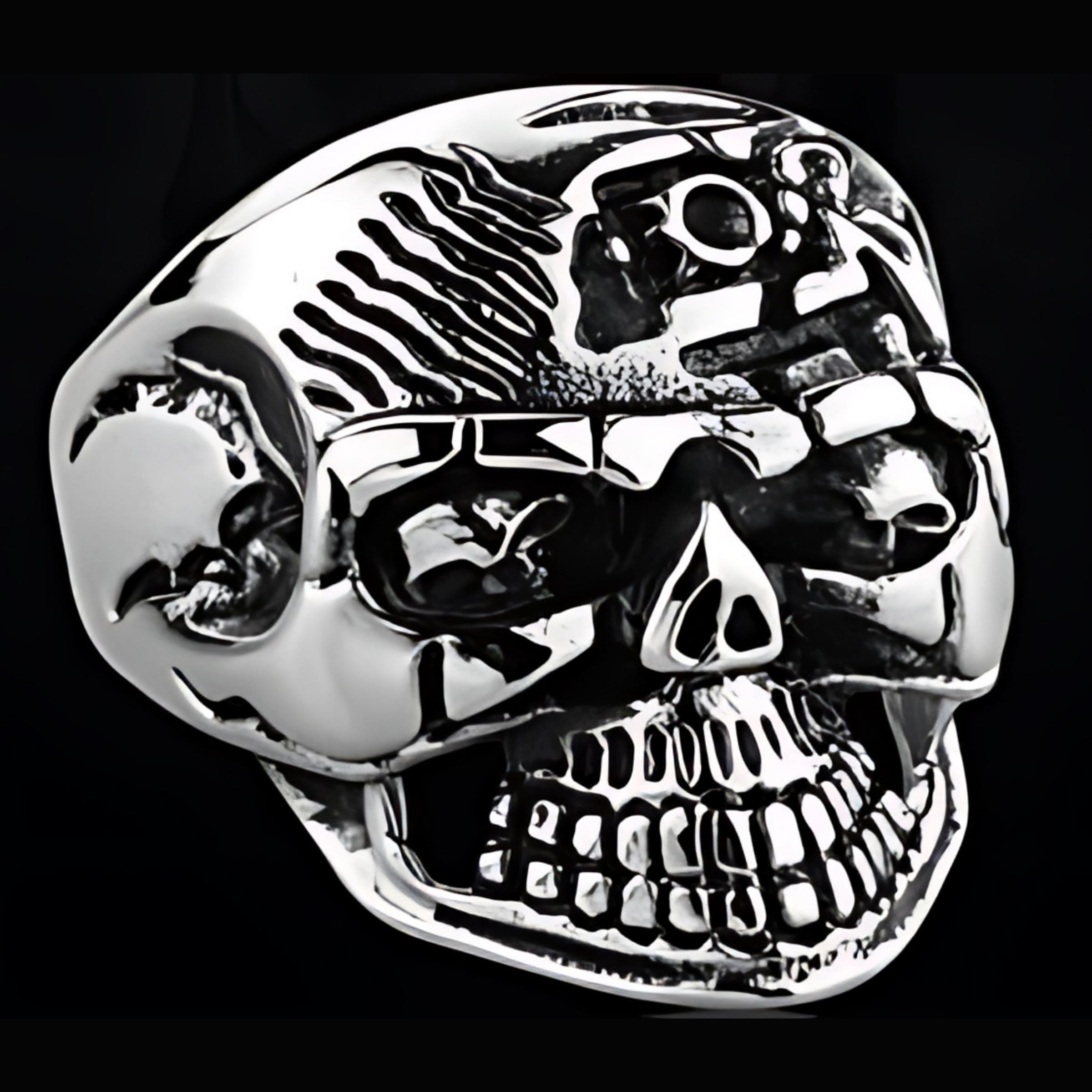 R173 Stainless Steel Super Face Biker Ring-Daniel Smart Mfg - Retail