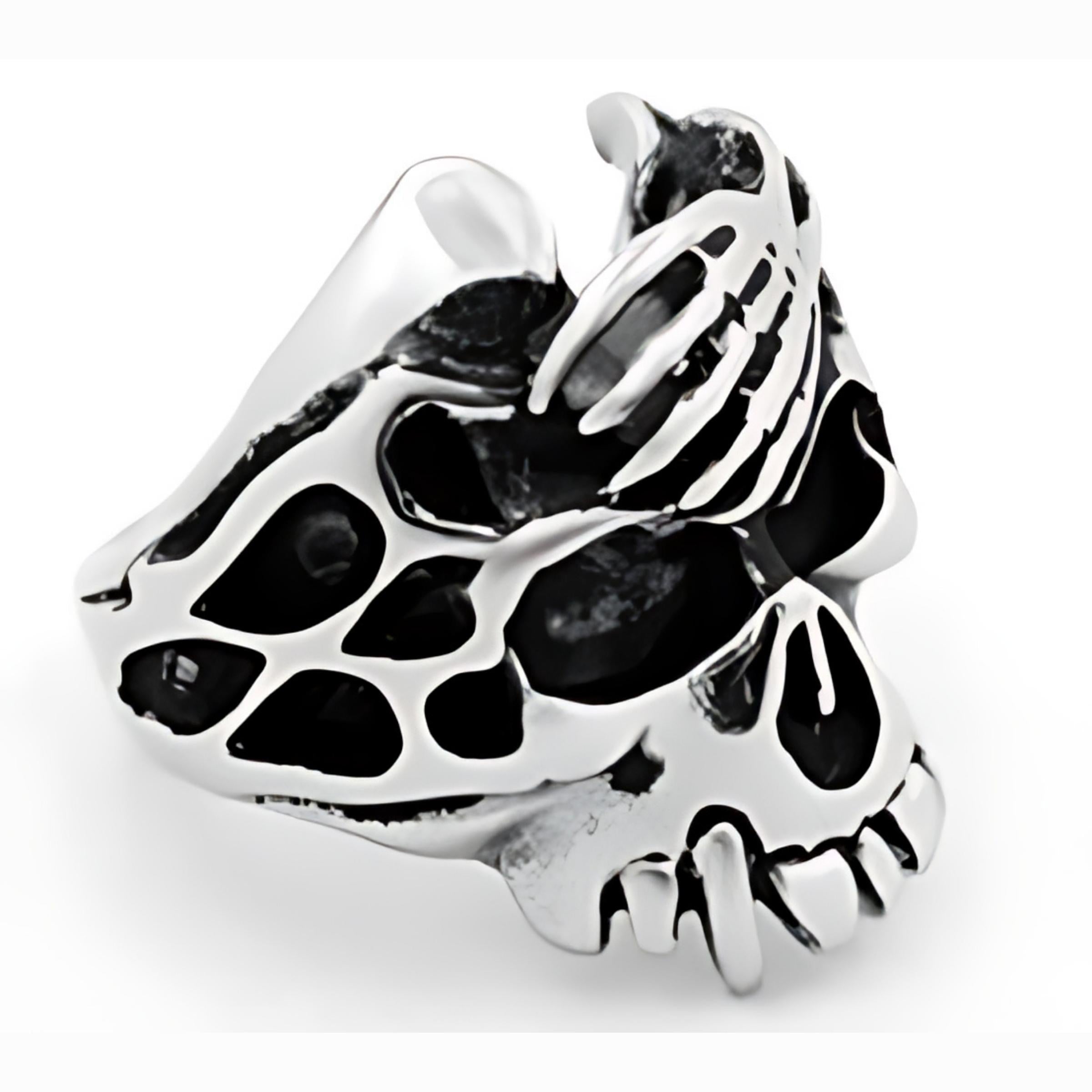 R178 Stainless Steel Acid Head Biker Ring-Rings-Daniel Smart Mfg - Retail