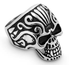 R184 Stainless Steel Crown Head Biker Ring-Daniel Smart Mfg - Retail