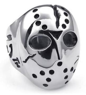 R192 Stainless Steel Jason Face Biker Ring-Rings-Daniel Smart Mfg - Retail