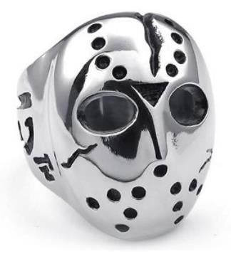 R192 Stainless Steel Jason Face Biker Ring-Rings-Daniel Smart Mfg - Retail
