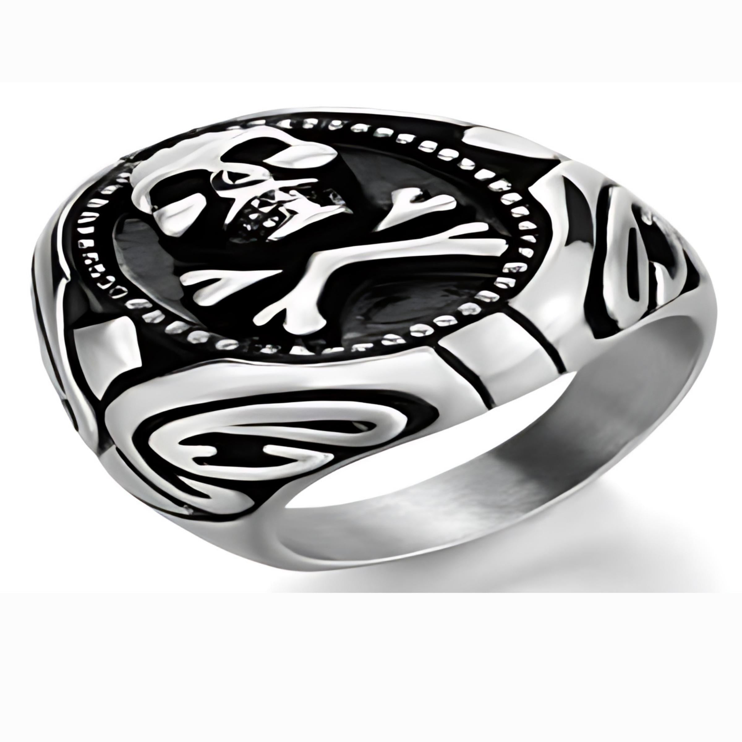 R195 Stainless Steel Poison Ivy Biker Ring-Daniel Smart Mfg - Retail