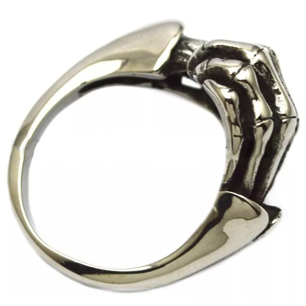 R3002 Stainless Steel Skull Fingers Biker Ring-Rings-Daniel Smart Mfg - Retail