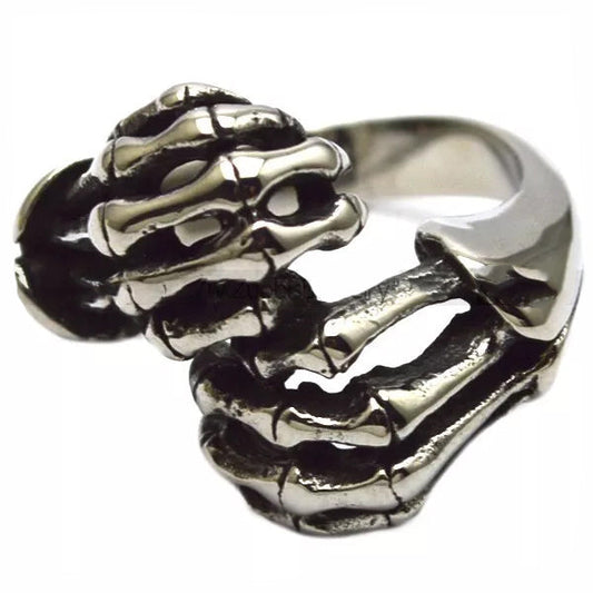 R3002 Stainless Steel Skull Fingers Biker Ring-Daniel Smart Mfg - Retail