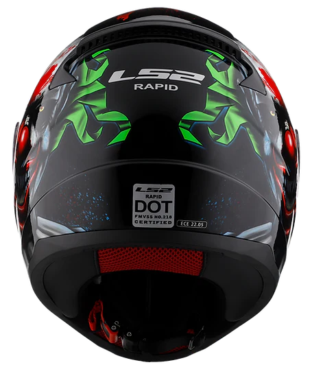 Rapid II Happy Dreams Full Face Motorcycle Helmet Gloss Black-Daniel Smart Mfg - Retail