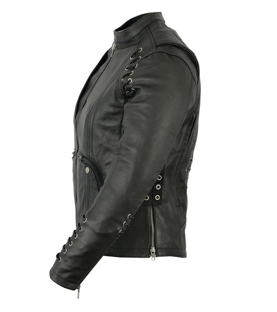Raven Blaze - Women's Leather Jacket-Womens Leather Motorcycle Jackets-Daniel Smart Mfg - Retail
