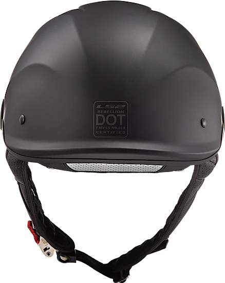 Rebellion Solid Half Motorcycle Helmet W/ SunShield Matte Black LS2 Helmets