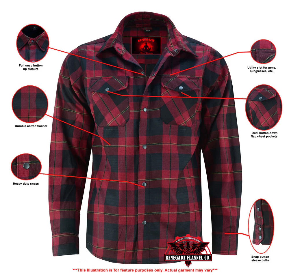 Red Pulse Mens Flannel Shirt-Flannels-Daniel Smart Mfg - Retail