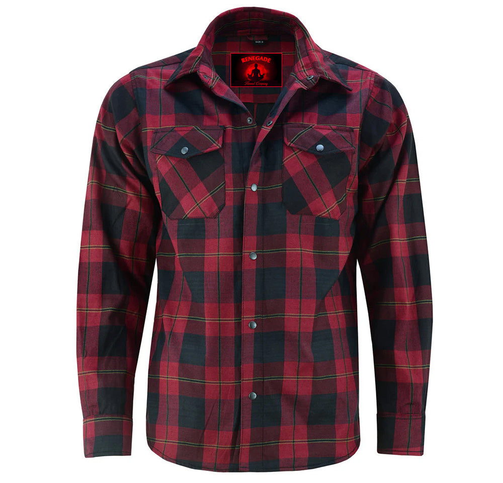 Red Pulse Mens Flannel Shirt-Flannels-Daniel Smart Mfg - Retail
