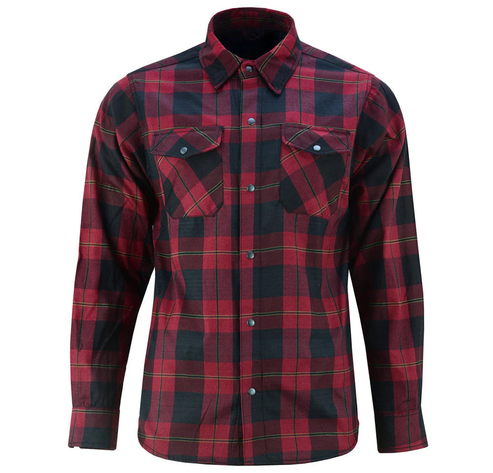 Red Pulse Mens Flannel Shirt-Flannels-Daniel Smart Mfg - Retail