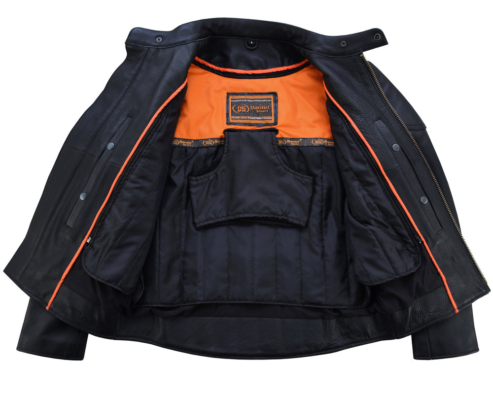 Reveal - Men's Leather Motorcycle Jacket-Mens Leather Motorcycle Jackets-Daniel Smart Mfg - Retail