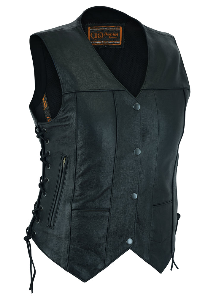 Revenge Ride - Women's Leather Vest-Womens Leather Vests-Daniel Smart Mfg - Retail