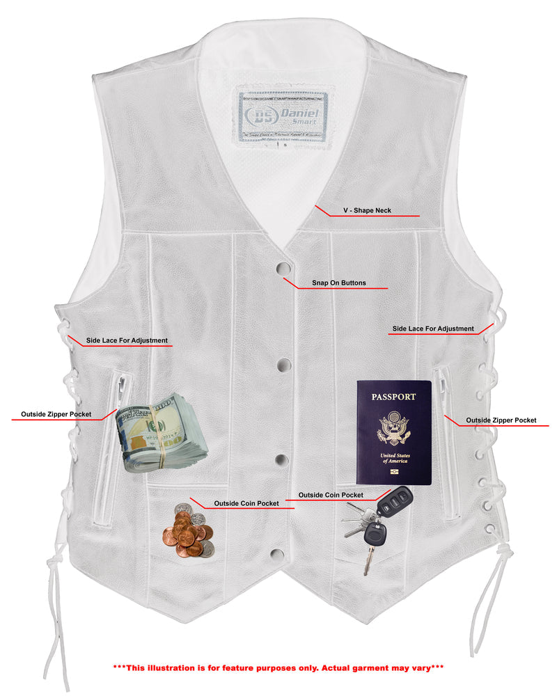 Revenge Ride - Women's Leather Vest-Womens Leather Vests-Daniel Smart Mfg - Retail